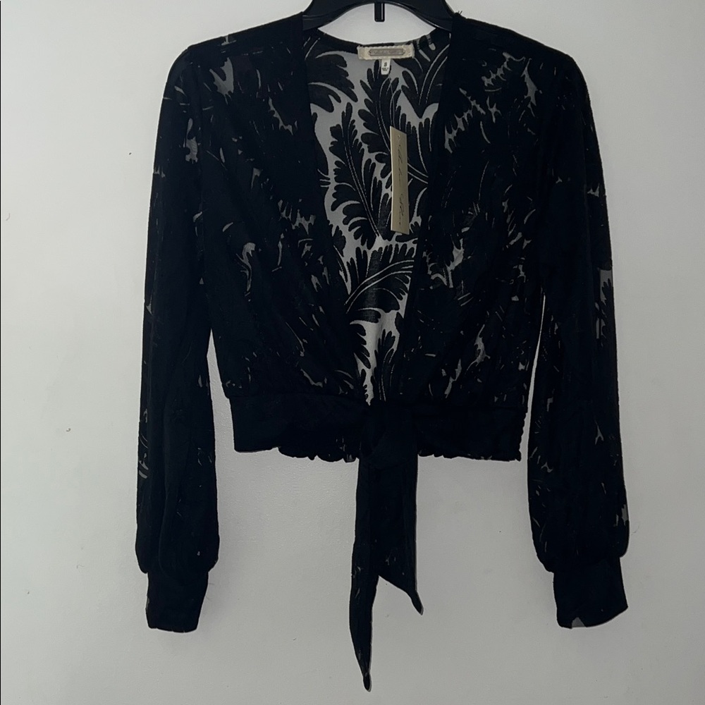 Elegant Black Sheer Women's Top